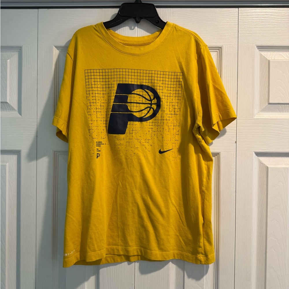 Nike Gold Indiana Pacers T-Shirt with Blue Graphic